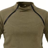 Sudadera Táctica Militar Para Hombre Con Cremallera Y Mangas Largas De Color Sólido Casual Gruesa Para Excursiones Al Aire Libre Otoño E Invierno - details 3