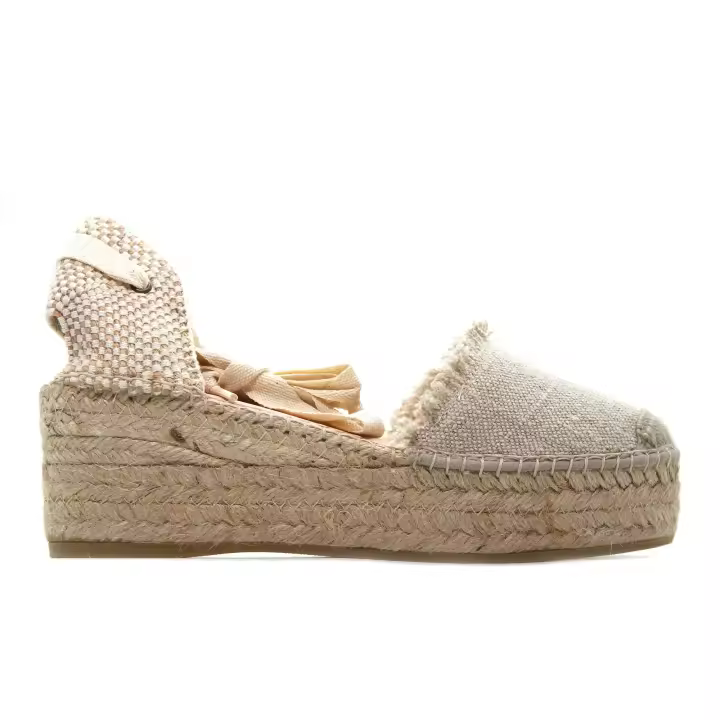 MACARENA JAVA34 Sandalia con cuña, atada, suela de goma,espadril,alpargata,yute,tela,cordones, para señora - 1