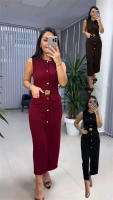 Vestido Largo Negro Para Mujer Estilo Casual Elegante Con Botones Y Manga Corta Para Primavera Verano 2025 Vestidos De Polyester A-Line - details 2