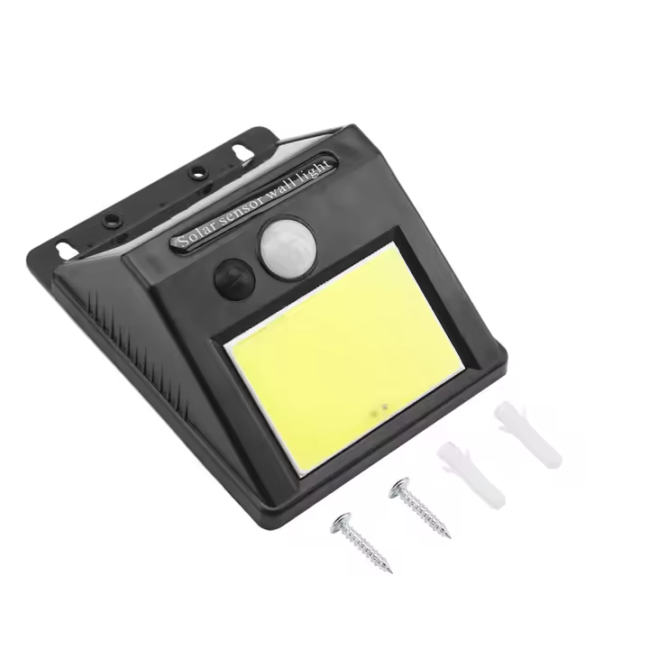 Lámpara de pared con sensor de movimiento del cuerpo humano para exteriores, impermeable, con energía solar, 35 COB - 1