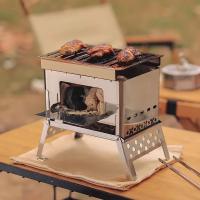 Estufa De Camping De Acero Inoxidable Plegable Portátil Para Barbecue Y Madera Ultraligera Herramientas De BBQ De Marca NoEnName_Null Origen Mainland China - details 1