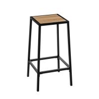 ARISE SHOP-Juego de 2 Taburetes Altos de Color Negro y Madera,Taburetes de bar sin respaldo para isla de cocina, comedor, 32 x P. 32 x H. 70,5 cm - details 2