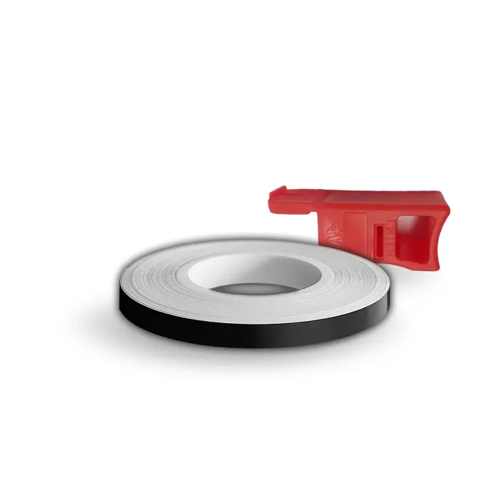 Bandas de Rueda para circulares motocicleta reflectante Negro 5 mm x 6 MT con aplicador - 1