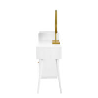 Set de tocador con Espejo LED E iluminación en 3 Colores, tocador de Madera with 3 cajas y aparador, extensible-Dimensiones Diseño: 120/A90/D40 cm (taburete no incluido) - details 1