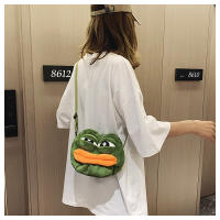 Mochila De Peluche Sapo Triste Pepe Divertida Y Bonita Bolso De Hombro Con Ojos Grandes Y Boca Grande Gran Capacidad Creativa Para Jóvenes - details 15