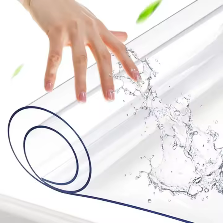 Mantel De PVC Transparente Resistente Al Agua Y a La Grasa Para Cocina Tapete Rectangular Suave Cubierta De Tela Para Mesa - 1