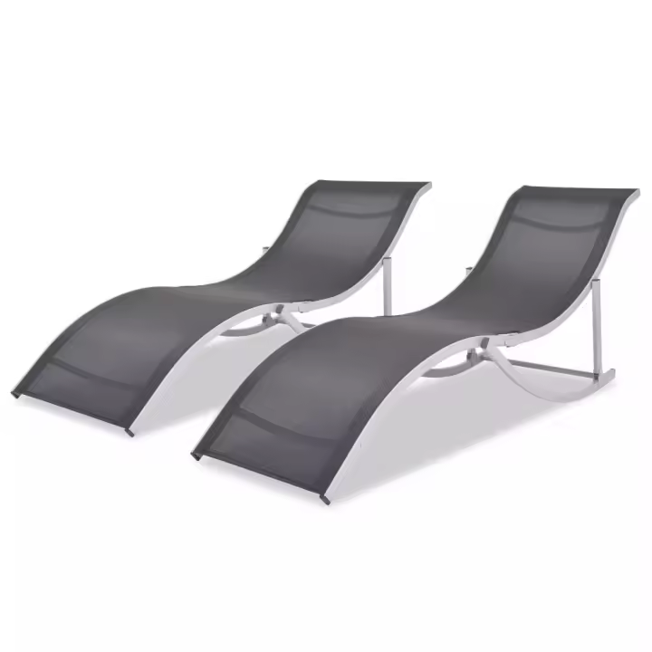 vidaXL Tumbonas plegables 2 unidades aluminio y textilene - 1
