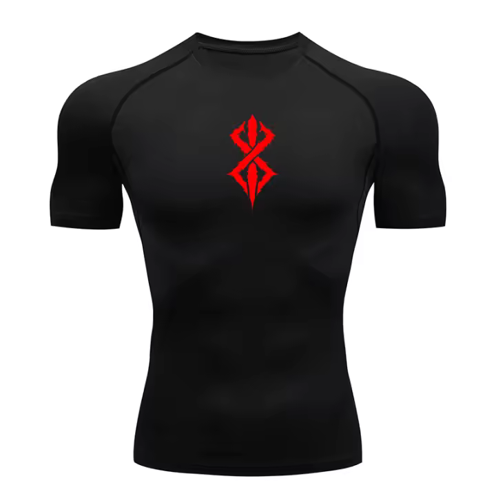 Camiseta De Compresión Gráfica Para Hombres Camiseta Deportiva Secado Rápido Guardia Contra Arrugas Camiseta De Base Para Gimnasio Y Correr - 1
