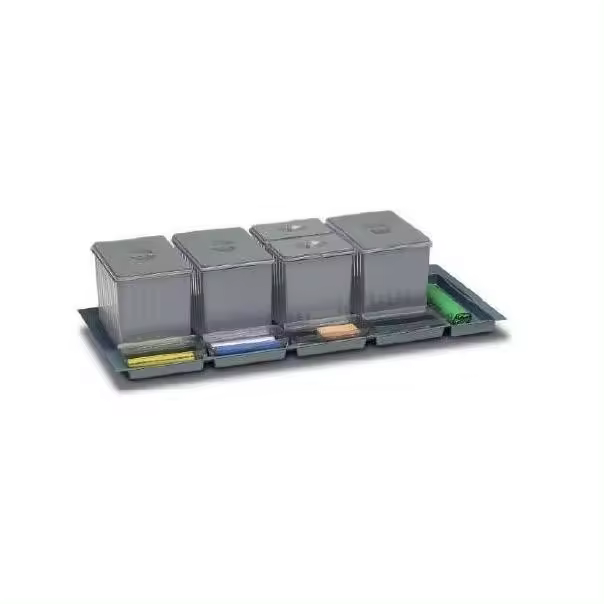 AZERO - Cubo de Reciclaje para Interior - 3 Cubos de 14L y 2 Cubos de 6,5L - Ancho Módulo 120-25x49x114 cm - Base Recortable en Anchura y Fondo - Color Gris - Material de Plástico PVC - 1