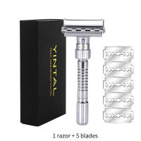 Ajustable Cuchilla De Afeitar De Doble Hoja En Aleación De Zinc Cinc Con 5 Hojas Cuchilla De Afeitar De Cromo Para Hombre Y Mujer Uso En Rostro Y Cuerpo - details 2