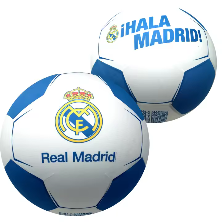 Real Madrid Balón de Fútbol Hinchable de Tela 50cm, Pelota Grande Real Madrid, Color Azul y Blanco, Balón para Niños y Niñas, Regalo Cumpleaños, Navidad, Reyes (Balón Desinflado) - 1