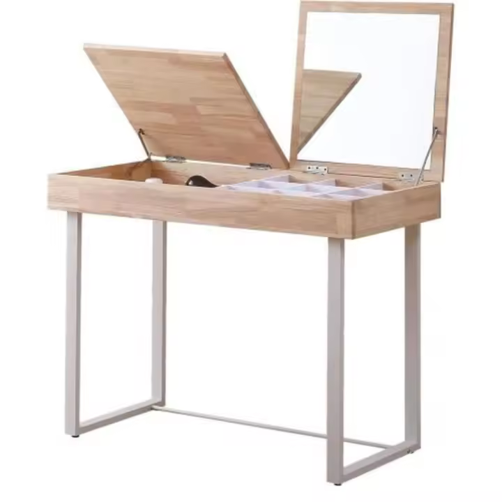 Adec Group Mesa / Tocador con Espejo - 100 x 50cm -  Nordish /Blanco - Muebles y Electrodomesticos Contreras - 1