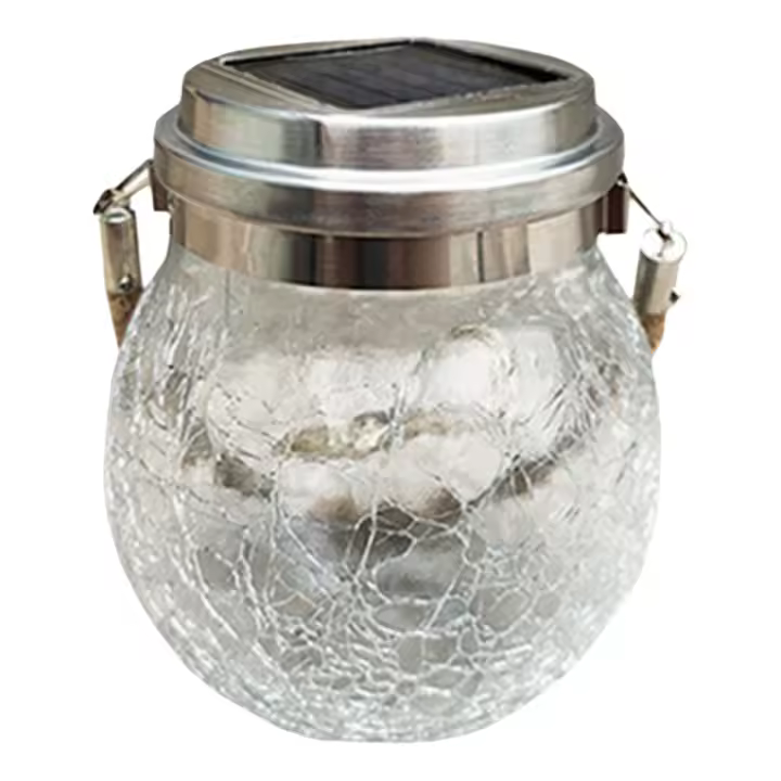 Luces exteriores Luces solares Decoración de jardín al aire libre Linterna LED solar colgante Luz de bola de vidrio agrietada impermeable - Luz blanca - 1