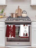 Toallas De Navidad a Cuadros Rojas Y Negras 5 Piezas Absorbentes Secado Rápido No Desvanecimiento No Caída De Pelusa Para Pelo - details 1
