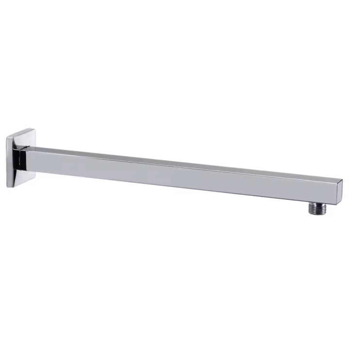 vidaXL Barra de soporte ducha cuadrada acero inox 201 plateado 40 cm - 1