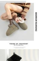 Botas De Piel Nueva Larga De Invierno Para Mujer Botines Cortos De Peluche Cálidos Botines Casuales Chelsea De Talla Baja Con Plataforma Zapatos De Cordón PU Cubierta De Suela De Plástico - details 8