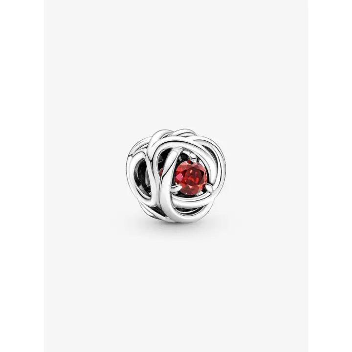 Pandora - Charm Círculo de Eternidad Rojo Verdadero de Julio - Plata de Lei - 1