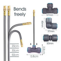 Kit De Rociador Ajustable De Latón Flexible Con Conector Rápido En Gris Para Jardín Sistema De Riego Y Enfriamiento Con Spraying Y Pulverización - details 2
