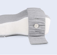 Almohada De Memoria Ortopédica De Algodón Suave Para Maternidad Con Correa Ajustable Soporte De Rodilla Y Pierna Para Dormir De Lado Color Gris Tamaño 35x25x7/14cm - details 7
