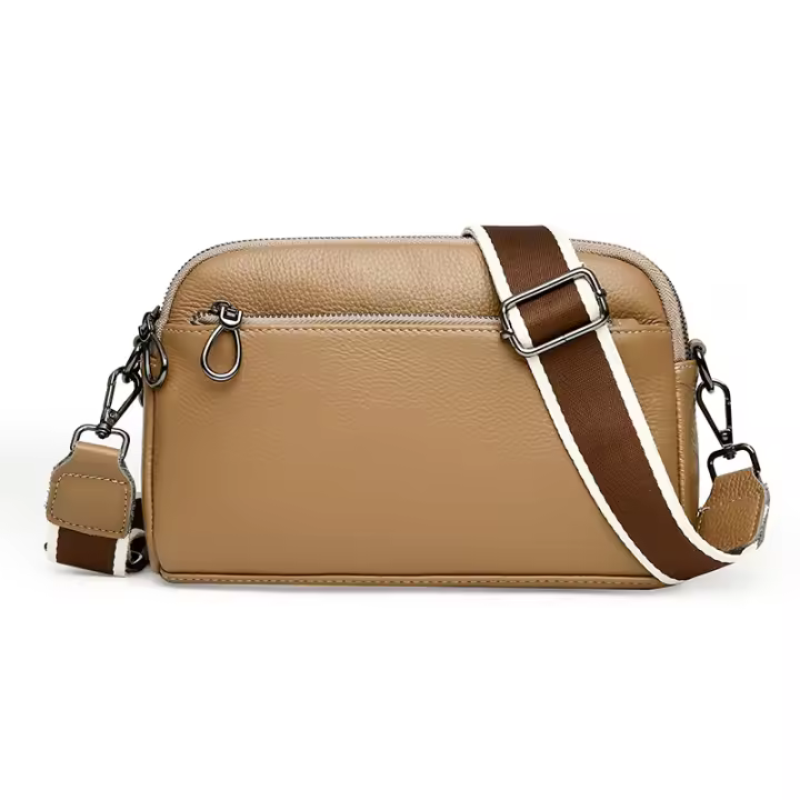 Bolso Cruzado de Piel 100% Auténtica para Mujer, Bandolera de cuero de Vaca, Color sólido, a fashion, 2025 - 1