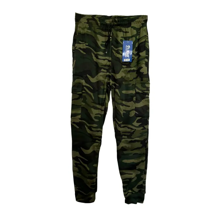 Pantalon cargo Hombre Casual,  Camuflaje Militar, Largo con Puños,  Cintura Elástica con Cordón Ajustable, 4 Bolsillos - Primavera y otoño - NK227 - 1
