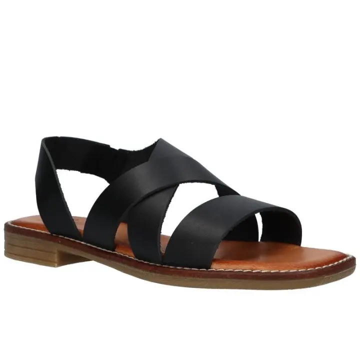 Sandalia Hee 23301  Vaquetilla Negro Piel Hee - 1