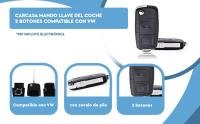 Banner - Carcasa mando llave del coche 2 botones compatible con VW negro