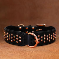 Collar De Cuero Genuino Para Perros Grandes Y Medianos Con Estacas Ajustable Para Rottweiler Algodón De Larga Duración Resistente Para Aleman Shephard Bulldog - details 5