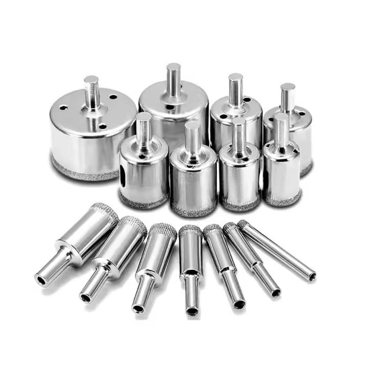 Juego De 15 Piezas De Brocas De Diamante Cerradas Para Tijeras De Azulejos Mármol Vidrio Cerámica 6-50mm Herramienta De Perforación Para DIY - 1