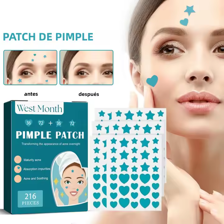 Parches De Coloido Para Acné Invisibles Y Transpirables Reparación De Puntos Negros Y Acné Cubre Marcas Fading Cover Hidrocoloides - 1