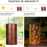 Lámpara Solar Exterior Colgante Con Elemento De Libélula Impermeable Decorativa Para Jardín Lámpara De Luces De Metal - details 4
