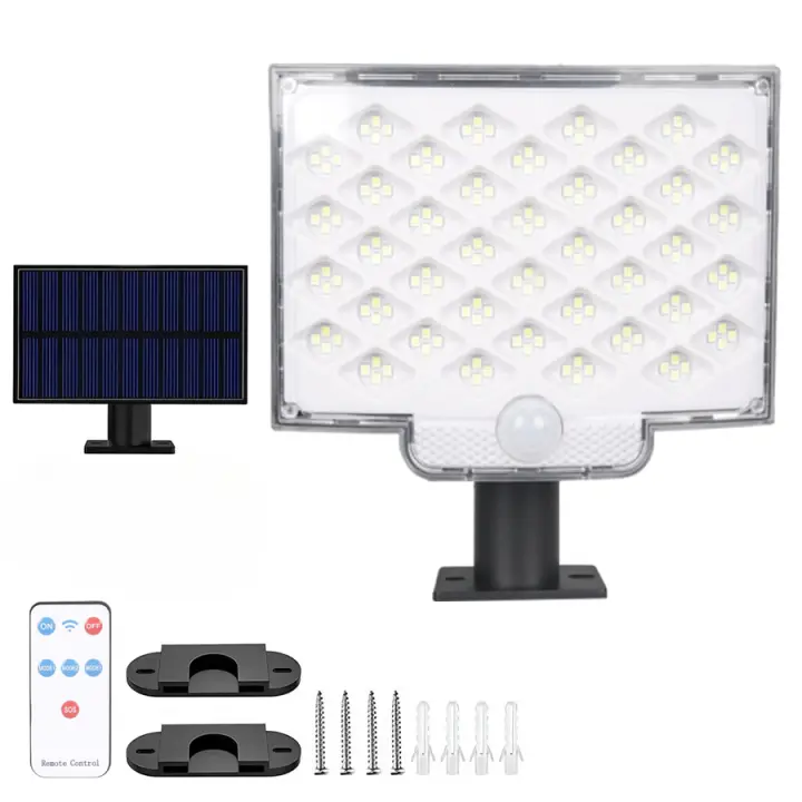Luz Solar Exterior Con Sensor De Movimiento Y Control Remoto 160LED Para Patio Garage Jardín 3 Modos Impermeable - 1