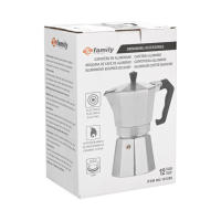 DESEOS Cafetera aluminio moka Family | Apto para cocina vitrocerámica y gas | No apto para inducción | 1, 2, 3, 6, 9, 12 tazas | Prepara café fácilmente - details 3