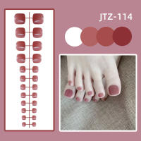 24 Pcs Uñas Postizas Removibles Para Dedos Del Pie En Color Sólido Gloss Fácil De Usar Sin Pegamento Uñas Falsas De Acrílico Para Arte De Uñas - details 15
