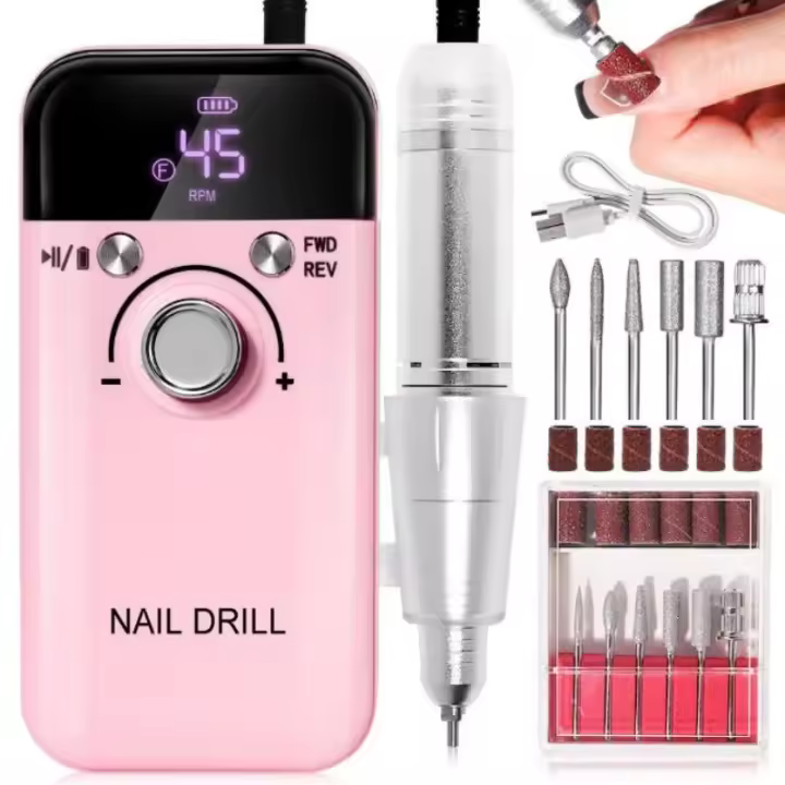 Máquina De Uñas Eléctrica Profesional 45000RPM Para Esmalte De Gel Y Manicura Portátil Recargable Herramienta De Archivo De Uñas - 1