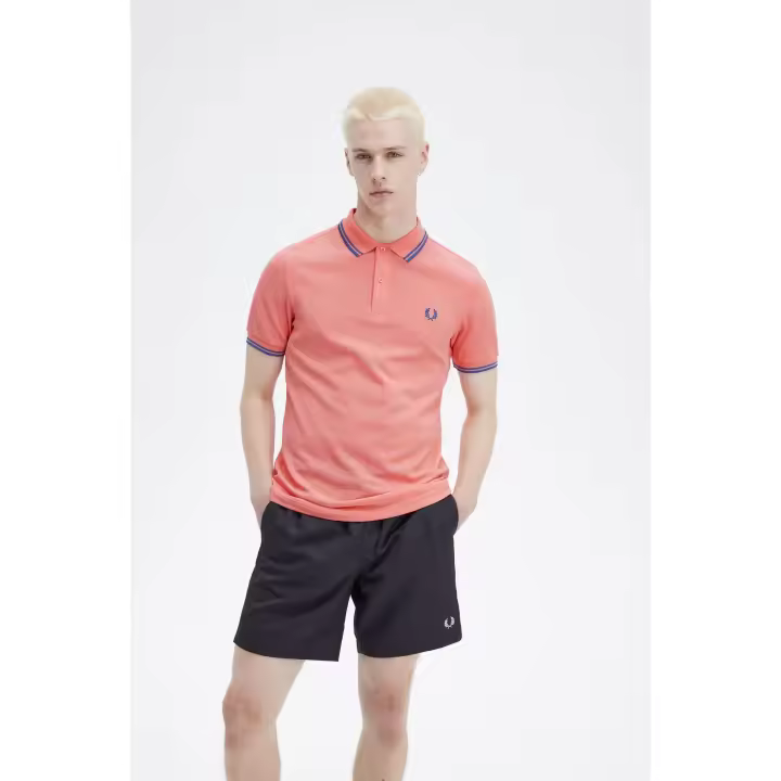 POLO FRED PERRY M/C ROSA FRANJAS AZULON - 1