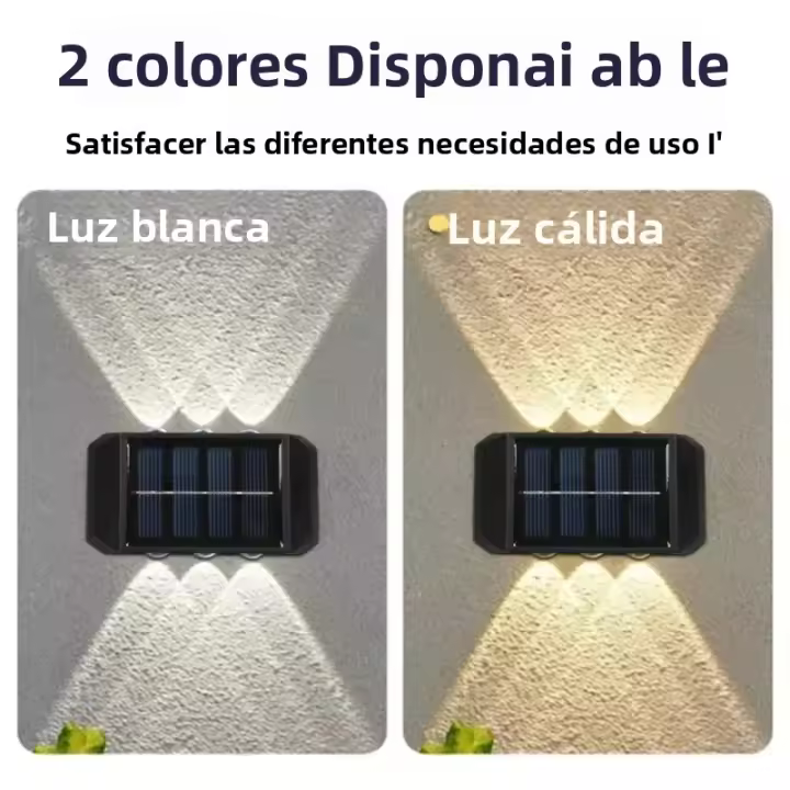 Lámpara De Pared LED Solar Impermeable Para Exterior Iluminación De Valla Para Jardín Verano Porche Camino Camping Decoración De Hogar - 1