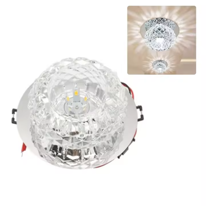 Lámpara de techo LED de cristal moderna de 5 W, lámpara de techo LED montada, luz de pasillo para el hogar - 1
