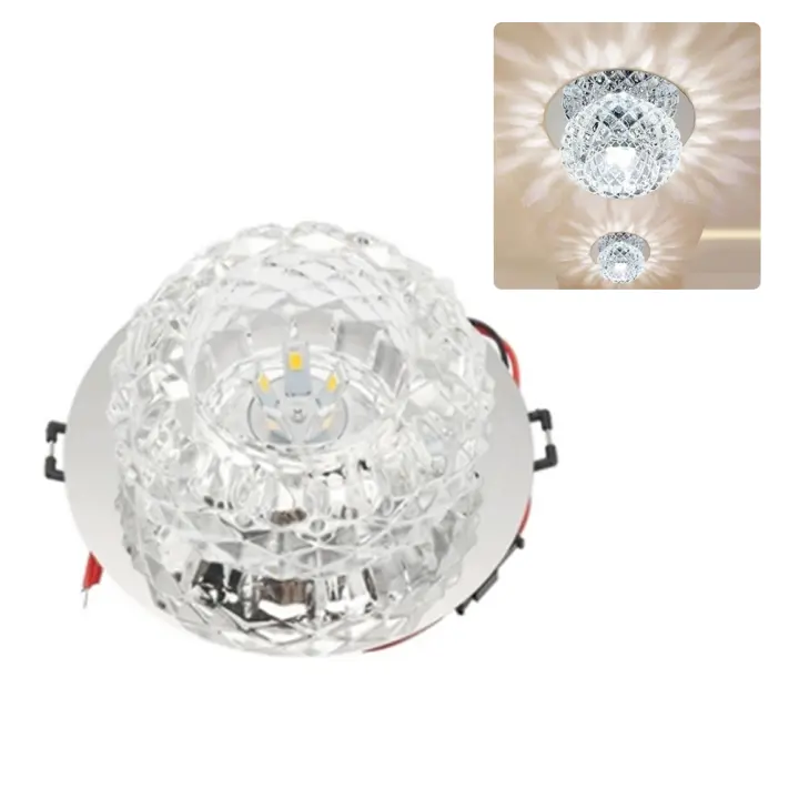 Lámpara de techo LED de cristal moderna de 5 W, lámpara de techo LED montada, luz de pasillo para el hogar - 1