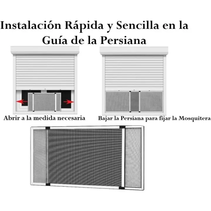 Mosquitera corredera retráctil anodizada altura 50x70 cm - 1