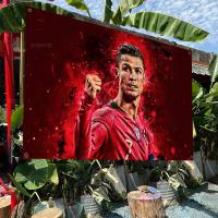 Bandeera Bohemia Colorida De Cristiano Ronaldo CR7 Para Decoración De Pared Interior Estilo Mandala Banner De Polyester Tamaño Variado - details 6