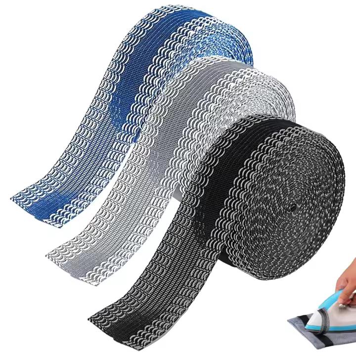 6M Thermocollante Adhésive, Ruban Thermocollant Adhésif pour Ourlet,Aucune Couture Nécessaire pour Vêtements, Pantalons, Vêtements, Tissus (Noir, Gris, Bleu) - 2M/Volume - 1