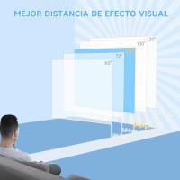 HOMCOM Pantalla de Proyector Eléctrica 84 Pulgadas Pantalla de Proyección Portátil Formato 16:9 con Mando a Distancia para Interior y Exterior Cine en Casa Patio 186x105 cm Blanco - details 2