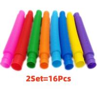 Juego De 3/24 Tubos Telescopios Flexibles De Plástico Colorido Para Niños Y Adultos Juguetes De Descomposición Para Aliviar El Estrés - details 13
