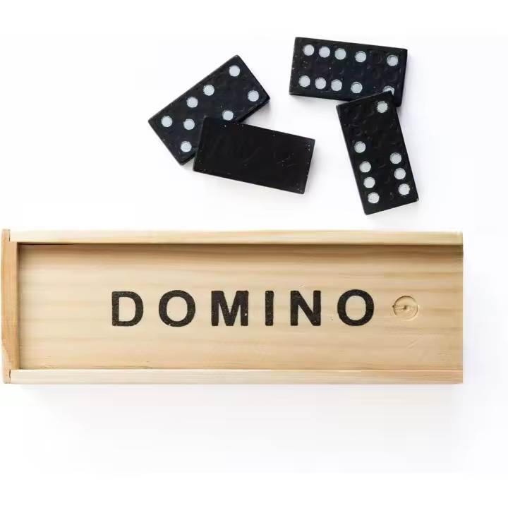 Juego de Dominó para Adultos - Dominó Negro con Bolsa de Transporte, 28 Piezas | Tren Mexicano clásico, dominó con Caja de Almacenamiento de Madera, Juguete de Juego Familiar. - 1