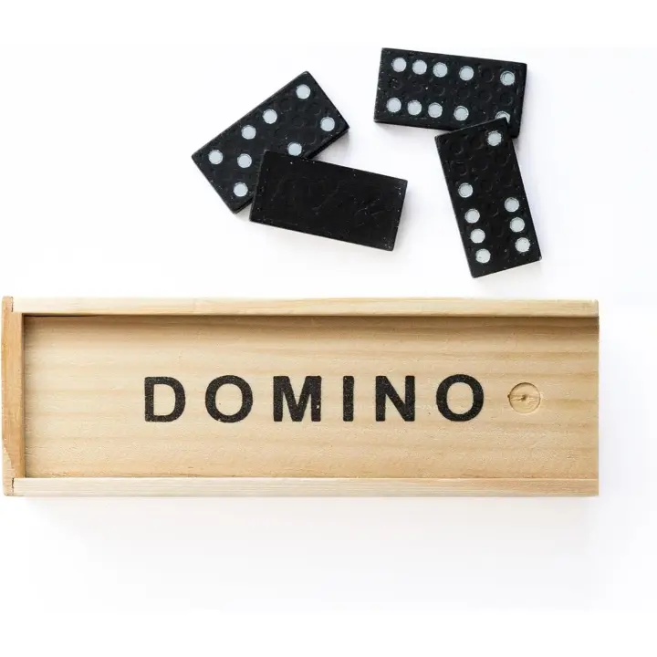 Juego de Dominó para Adultos - Dominó Negro con Bolsa de Transporte, 28 Piezas | Tren Mexicano clásico, dominó con Caja de Almacenamiento de Madera, Juguete de Juego Familiar. - 1