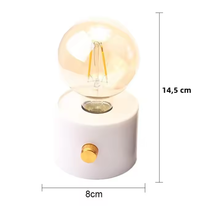 Lámpara Nocturna LED En Forma De Bulbo Retro Iluminación Para Dormitorio Y Corredor Batería Incluida Para Oficina Y Habitación De Bebé - 1