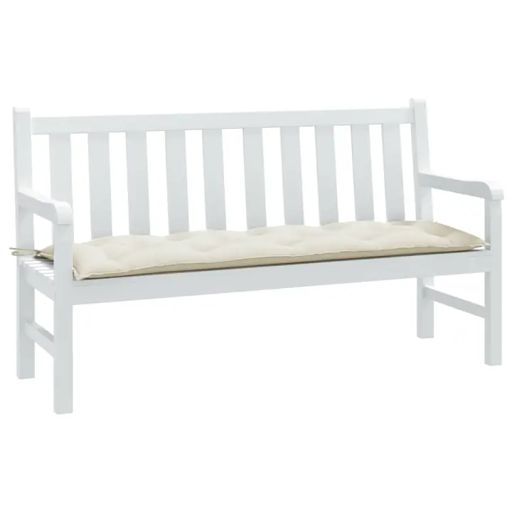 vidaXL Cojín para banco de jardín tela crema melange 150x50x7 cm - 1