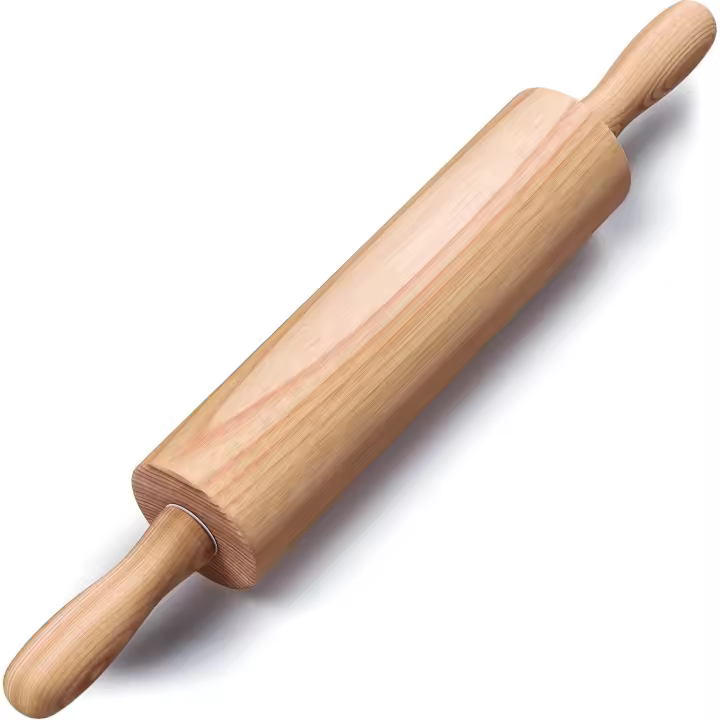 Rodillo de Madera clásico, rodillo de masa giratorio con ASAS para todas las necesidades de repostería. - 1