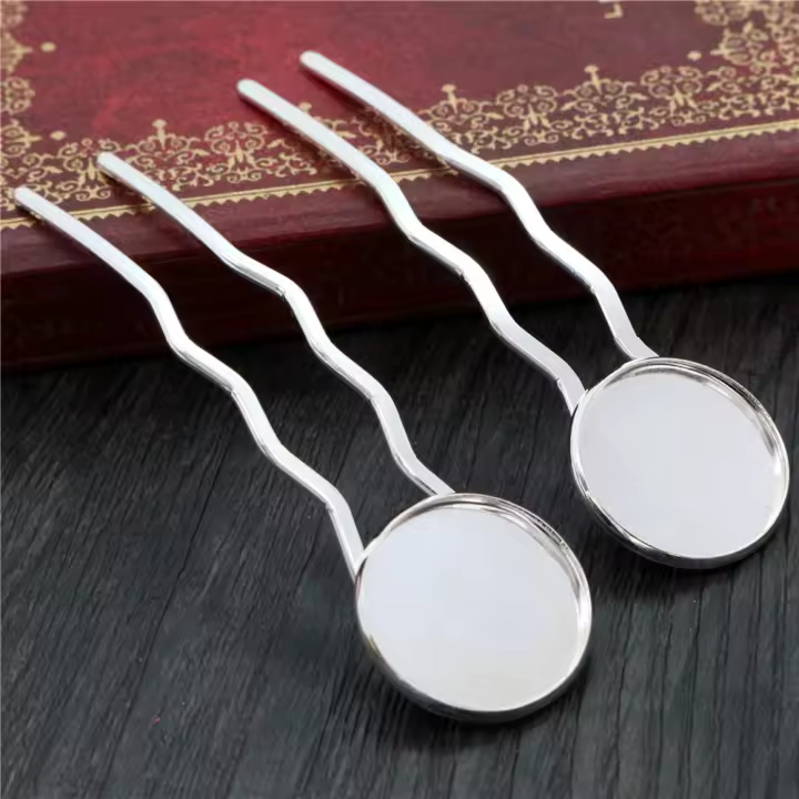 5pcs Pinzas Para El Cabello De 20mm De Alta Calidad Platinadas Bronce Y Negro En Cobre Adecuado Para Cabochón Y Broches - 1
